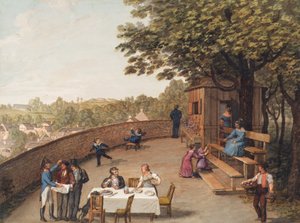 En el Bockkeller de Viena-Nußdorf de Leopold Blonder