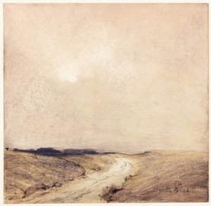 Yorkshire Moorland (lápiz y acuarela sobre papel pegado en tarjeta) de Nesta Jennings Campbell