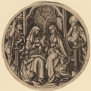 Madonna y Niño con los Santos Cristóbal y Erasmo de Netherlandish 15th Century
