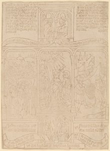 El Bautismo de Cristo; Faraón Pasando por el Mar Rojo; Josué y Caleb de Netherlandish 15th Century