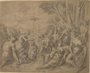 El bautismo de Cristo de Netherlandish 16th Century