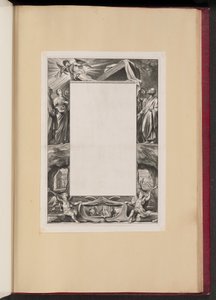 Ilustración de borde con santos y escenas de la vida de Cristo de Netherlandish 17th Century