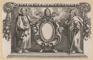 Viñeta para un libro dedicado al Papa Urbano VII de Netherlandish 17th Century after Sir Peter Paul Rubens