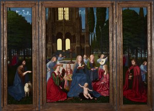 La Virgen y el Niño con Santos y Ángeles en un Jardín, c. 1500 de Netherlandish Master