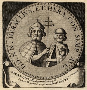 Emperadores Bizantinos Heraclio y Constantino III de Netherlandish School