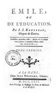 Frontispicio de Emile por Jean-Jacques Rousseau, 1762 de Netherlandish School