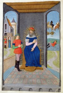 Faetón toma prestado un carro de su padre y muere, de Metamorfosis 2 de Ovidio, 1479 de Netherlandish School