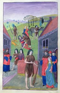 Hércules lucha contra Aqueloo y toma al toro por el cuerno, 1479 de Netherlandish School