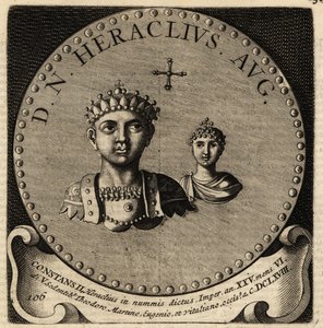 Retrato del emperador bizantino Constante II y Fausta