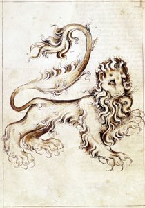 Sloane 3983 f.16v El signo zodiacal Leo (vitela) de Netherlandish School