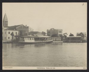 Vista del puerto de Lido. Venecia - Veduta del Lido (título sobre objeto)
