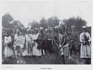 New Plymouth, Nueva Zelanda: Un Haka Maori (foto en blanco y negro)