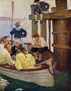 Ilustración para Secuestrado de Robert Louis Stevenson de Newell Convers (after) Wyeth