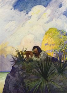 Ilustración para Robinson Crusoe de Newell Convers (after) Wyeth