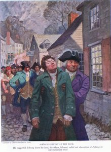 La derrota de Johnny en el muelle: Apoyó a Johnny por el camino. Los otros lo siguieron gritando obscenidades en tonos bajos y malignos de Newell Convers Wyeth
