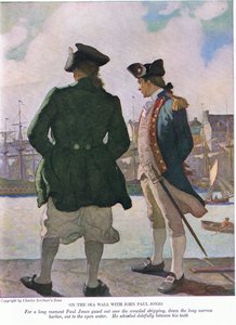 En el malecón con John Paul Jones: Durante un largo momento, John Paul miró hacia el puerto hasta el agua abierta de Newell Convers Wyeth