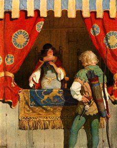 Robin se encuentra con Marian la Doncella de Newell Convers Wyeth