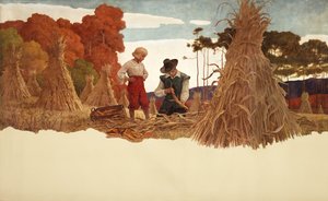 El Desgranador de Maíz Puritano, 1941 de Newell Convers Wyeth