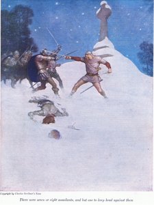 Había siete u ocho atacantes, y solo uno para enfrentarlos, 1916 de Newell Convers Wyeth