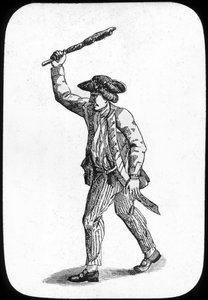 Marinero británico empuñando un garrote, 1779