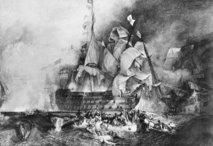HMS Victory, buque de guerra británico, c1805 de Newton and Co