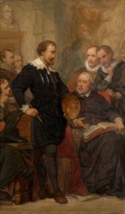Peter Paul Rubens en su estudio (óleo)