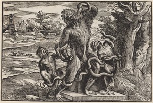 Caricatura del grupo Laocoonte de Niccolò Boldrini after Titian