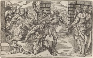 Sansón y Dalila de Niccolò Boldrini after Titian