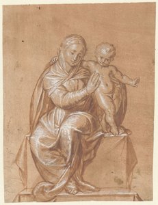 Virgen sentada con niño