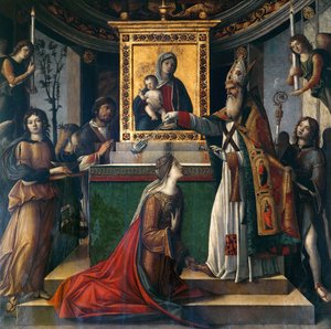 San Juan Evangelista apareciendo a la Emperatriz Galla Placidia, ca 1490-1510