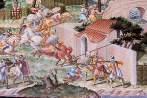 (detalle) de fresco en el Salón de las Batallas de la Batalla de La Higueruela de 1431
