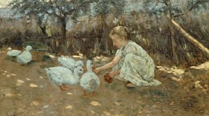 El pequeño rebaño de gansos, hacia 1892, de Niccolo Cannicci (1846-1906), óleo sobre lienzo, 40,5x70,5 cm.