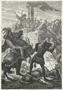 La lucha por el carroccio de los lombardos en la Batalla de Cortenouva