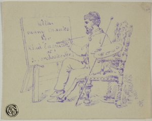 Artista sentado ante el caballete de Nicholas Chevalier