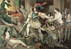 Conquista de México: Hernando Cortés (1485-1547) se opone al sacrificio humano de Nicholas Eustache Maurin