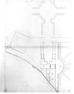 Plano del sitio del esquema I, Hampton Court, 1689