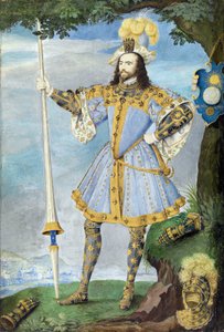 Retrato de George Clifford, tercer conde de Cumberland (1558-1605), navegante. Miniatura en acuarela sobre pergamino de Nicholas Hilliard (1547-1618), hacia 1590. de Nicholas Hilliard