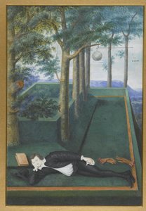 Retrato de un noble recostado en un patio cubierto; Retrato de Henry Percy, 9º conde de Northumberland de Nicholas Hilliard