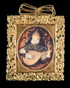 La reina Isabel I tocando el laúd de Nicholas Hilliard