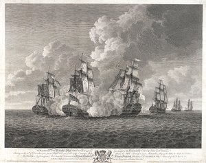 El HMS "Mediator" persiguiendo al "Menagere de Nicholas Pocock