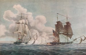 Barco de paquete y corsario, c1819 de Nicholas Pocock