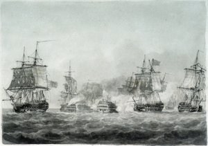 La batalla de Camperdown (Mar del Norte) de Nicholas Pocock