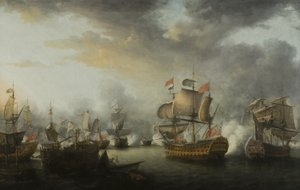 El Cierre de la Batalla de los Santos, c.1782 de Nicholas Pocock