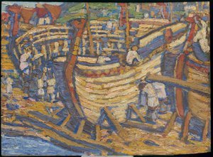Construcción de los barcos. Boceto para la pintura del mismo título, 1903