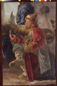 Artillero ruso en la época de los disturbios (1598-1613). Pintura de Nicolas (Nicholas) Roerich (1874-1947), témpera sobre lienzo de Nicholas Roerich