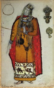 Diseño de vestuario para "Tristán e Isolda" de Wagner, 1912 de Nicholas Roerich