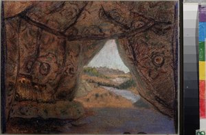 Conjunto preparatorio para la ópera La Pskovitaine (La doncella de Pskov) de Nicholas (Nikolai) Rimsky Korsakov (1844-1908). Obra de Nicholas Roerich (1874-1947), pastel sobre cartón de Nicholas Roerich