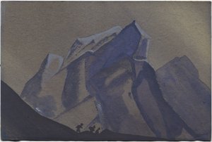 Paso de montaña, tormenta, 1936 de Nicholas Roerich
