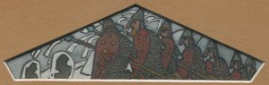 Boceto para la decoración triangular más a la derecha del friso de mayólica "Vida del Norte", 1905 de Nicholas Roerich