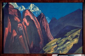 Su sombra (La sombra del maestro). Obra de Nicolas (Nicholas) Roerich (1874-1947), témpera sobre lienzo de Nicholas Roerich